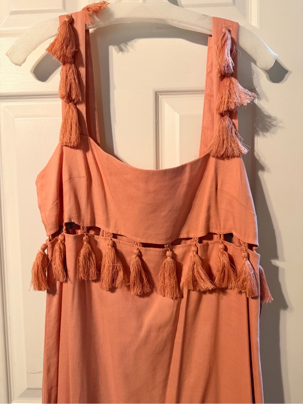 ANTONIO MELANI Peach Tassel Off-Shoulder Maxi Dress - Picture 2 of 9